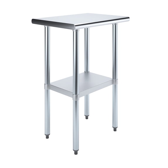 AmGood 18 in. x 24 in. Stainless Steel Table | Metal Utility Kitchen Prep Work Table | NSF