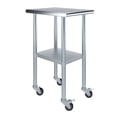 thumbnail image 1 of AmGood 18 in. x 24 in. Stainless Steel Table with Casters | Kitchen Prep Table On Wheels, 1 of 9