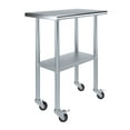thumbnail image 1 of AmGood 18 in. x 30 in. Stainless Steel Table with Casters | Kitchen Prep Table On Wheels, 1 of 9