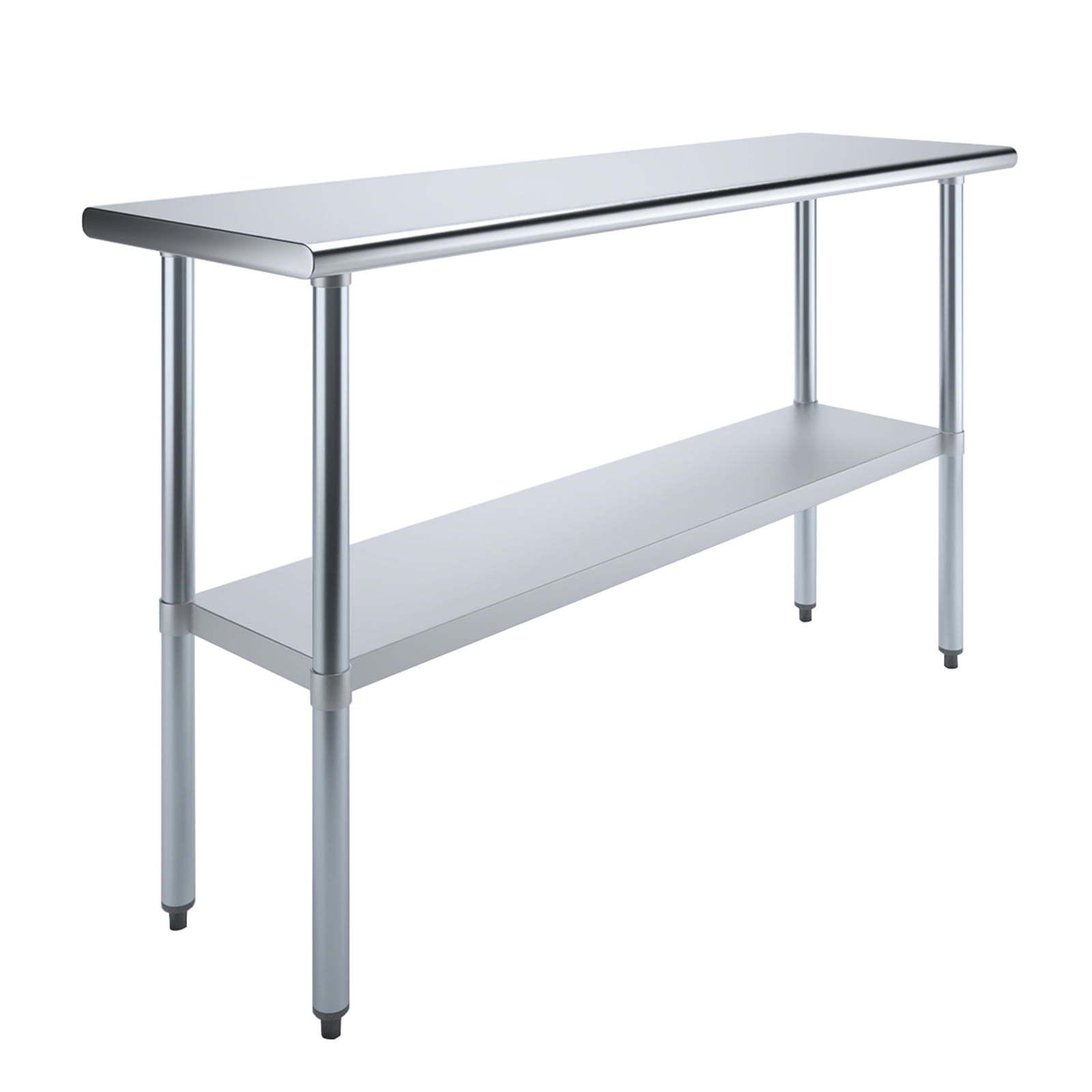 60" Stainless Steel Kitchen Utility Table with Galvanized Undershelf