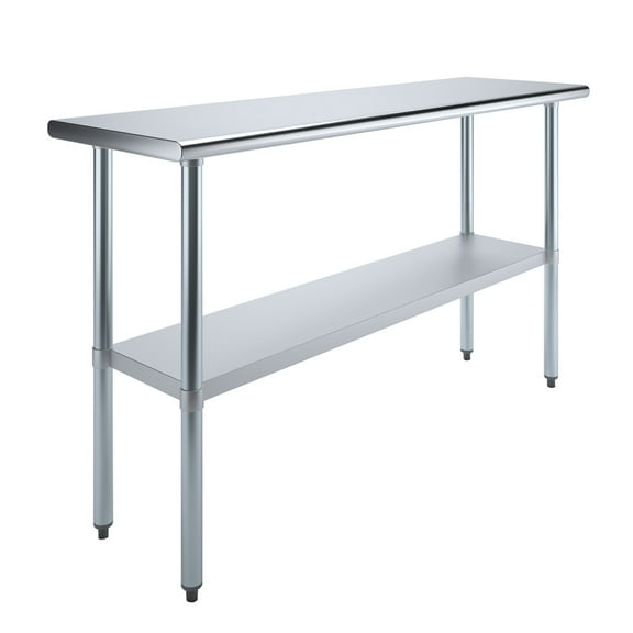 AmGood 18 in. x 60 in. Stainless Steel Table | Metal Utility Kitchen Prep Work Table | NSF