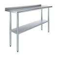 thumbnail image 1 of AmGood 18 in. x 60 in. Stainless Steel Work Table with 1.5 in. Backsplash | Metal Kitchen Food Prep Table, 1 of 8