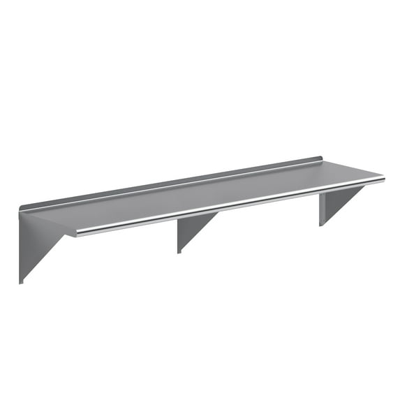 AmGood 18 in. x 72 in. Stainless Steel Wall Shelf | NSF Certified | Appliance & Equipment Metal Shelving | Kitchen, Restaurant, Garage, Laundry, Utility Room
