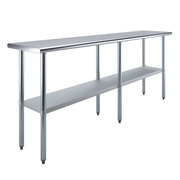 AmGood 18 in. x 84 in. Stainless Steel Table | Metal Utility Kitchen Prep Work Table | NSF