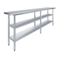 thumbnail image 1 of AmGood 18 in. x 96 in. Stainless Steel Table with Two Undershelves | Metal Utility Kitchen Prep Work Table | NSF, 1 of 9