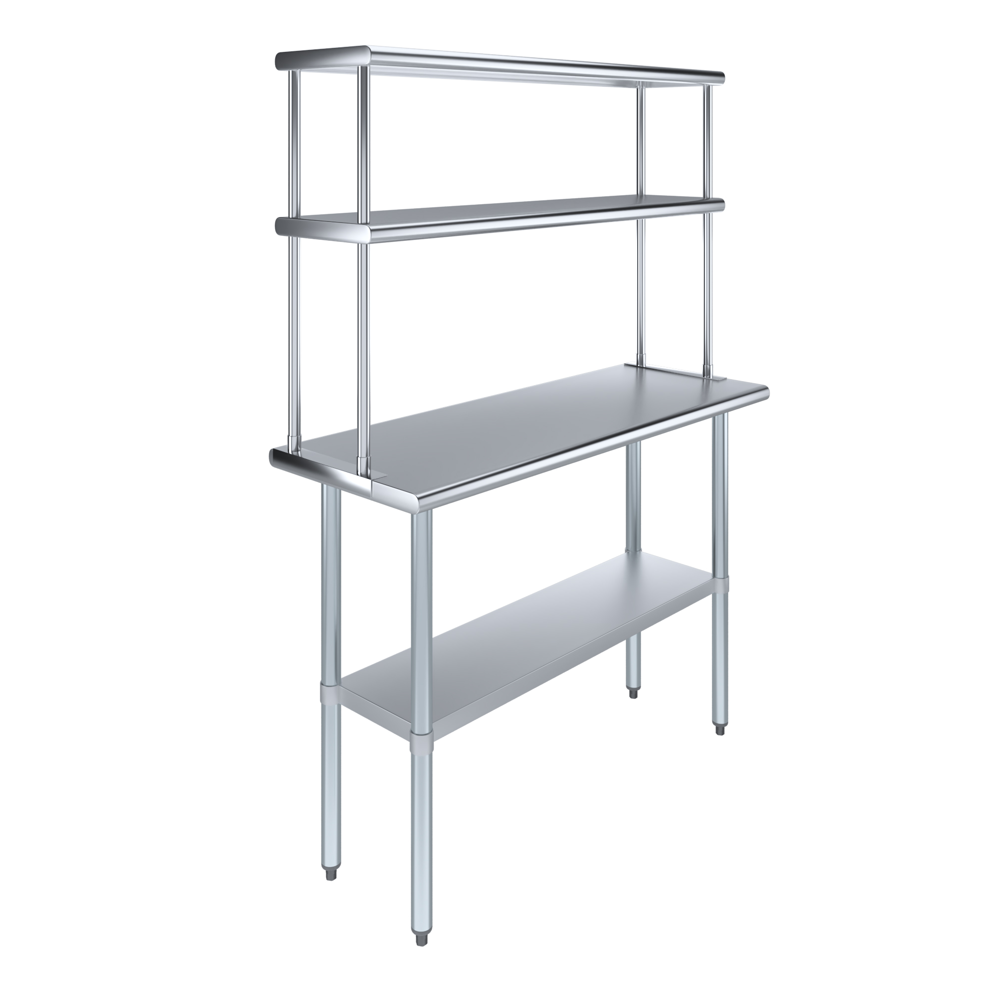 AmGood 18 X 48 Stainless Steel Work Table With 12 Wide Double Tier AmGood 18 X 48 Stainless Steel Work Table With 12 Wide Double Tier