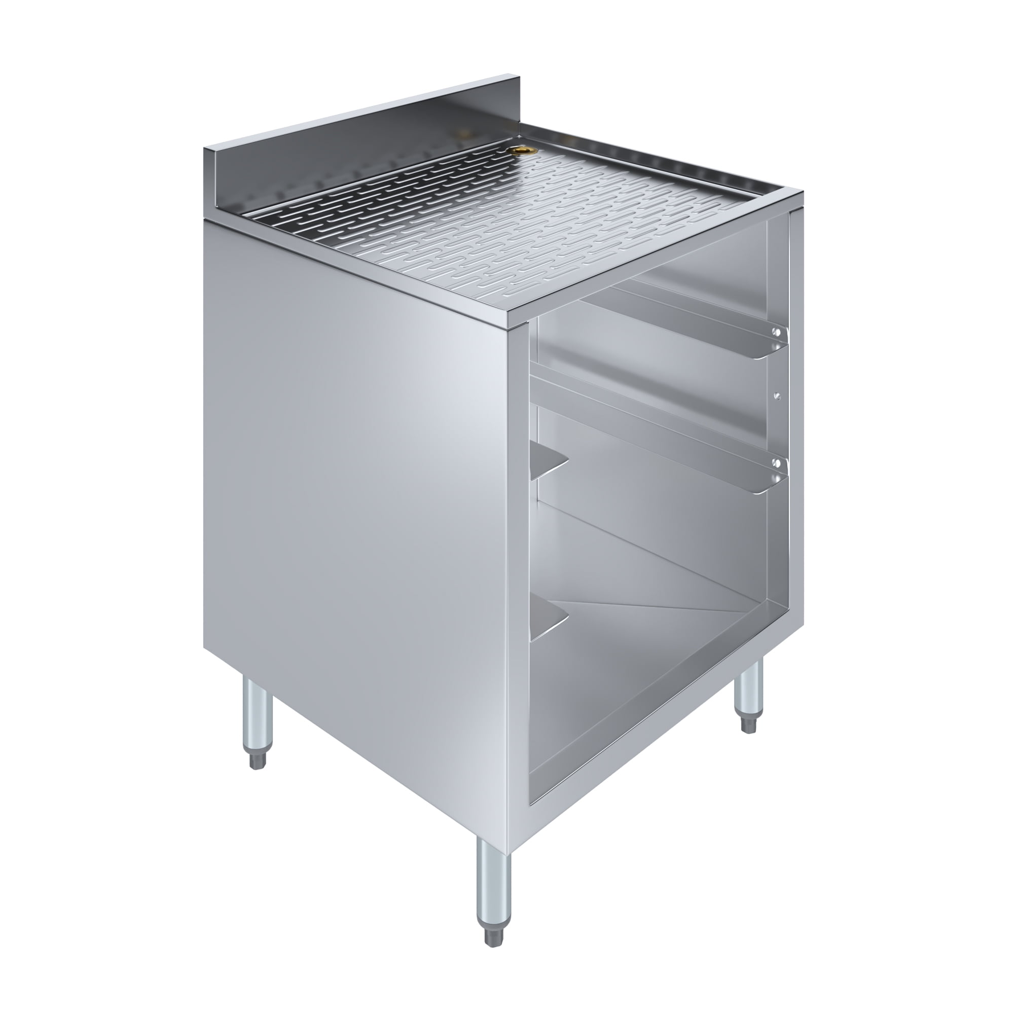 AmGood 22-1/2 in. x 24 in. x 30 in. Stainless Steel Glass Rack Storage Cabinet With Rack Slides