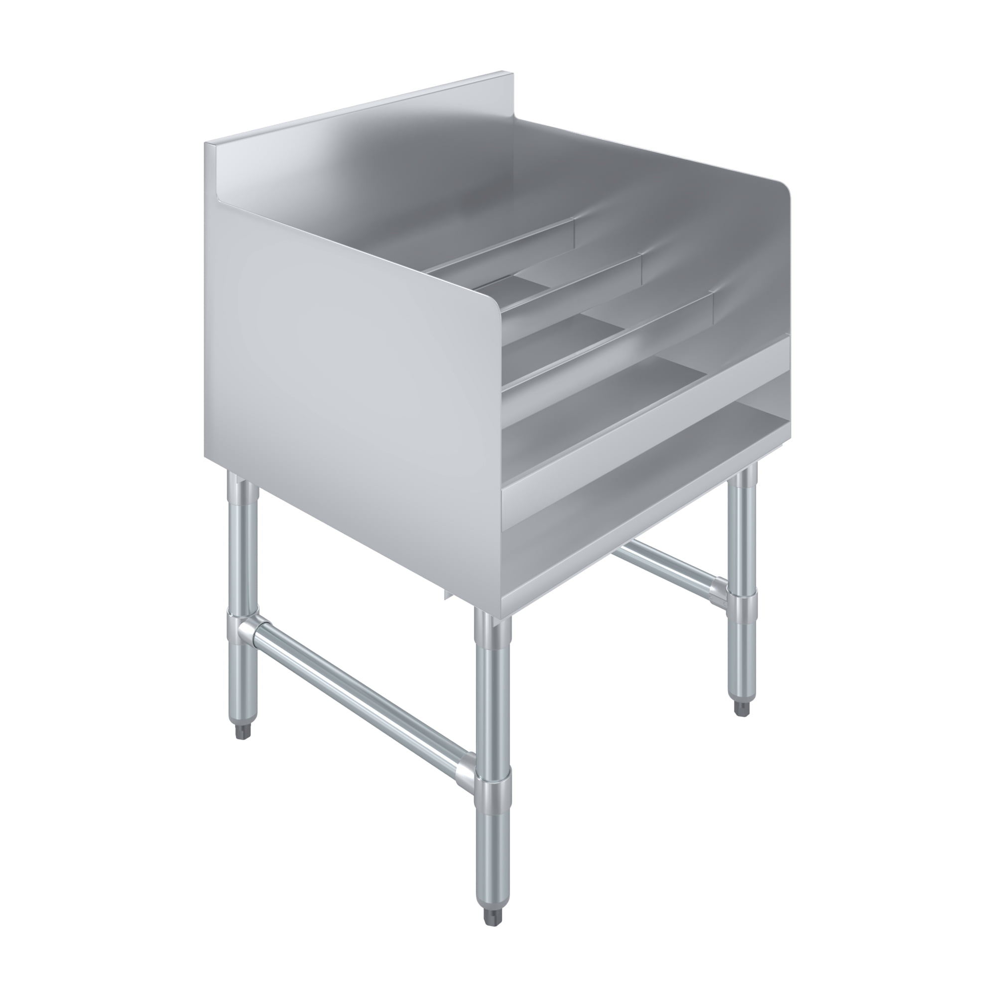 AmGood 22.5 in. x 24 in. x 33 in. Stainless Steel Four-Tier Liquor Display Rack