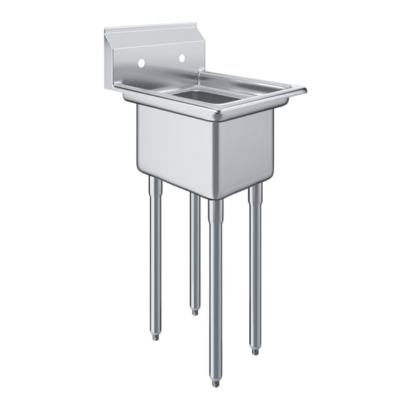 AmGood  22 in. x 18 in. Stainless Steel One Compartment Sink with 12 in. x 16 in. x 10 in. Bowl