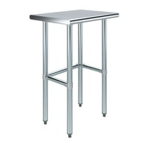 AmGood 24" Long x 18" Deep Stainless Steel Work Table Open Base | Work Station | Metal Work Bench