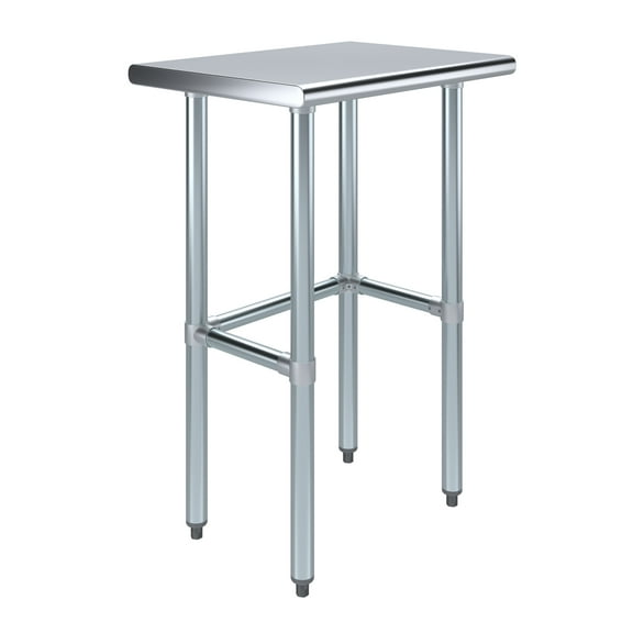 AmGood 24" Long x 18" Deep Stainless Steel Work Table Open Base | Work Station | Metal Work Bench