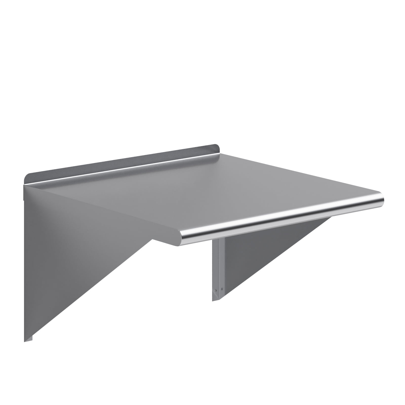 24" Silver Stainless Steel Wall Shelf with Brackets
