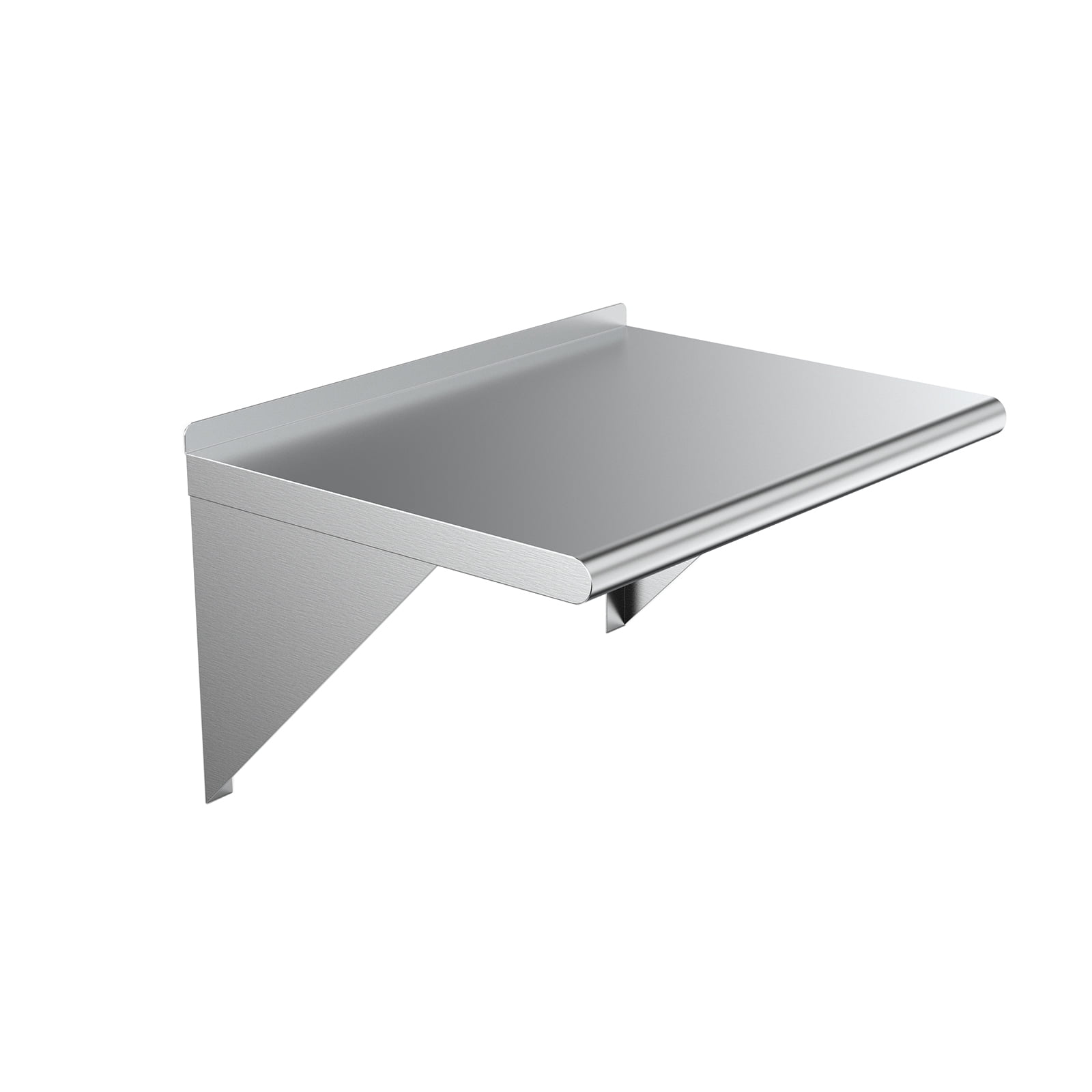 24" Silver Stainless Steel Wall Shelf with Brackets