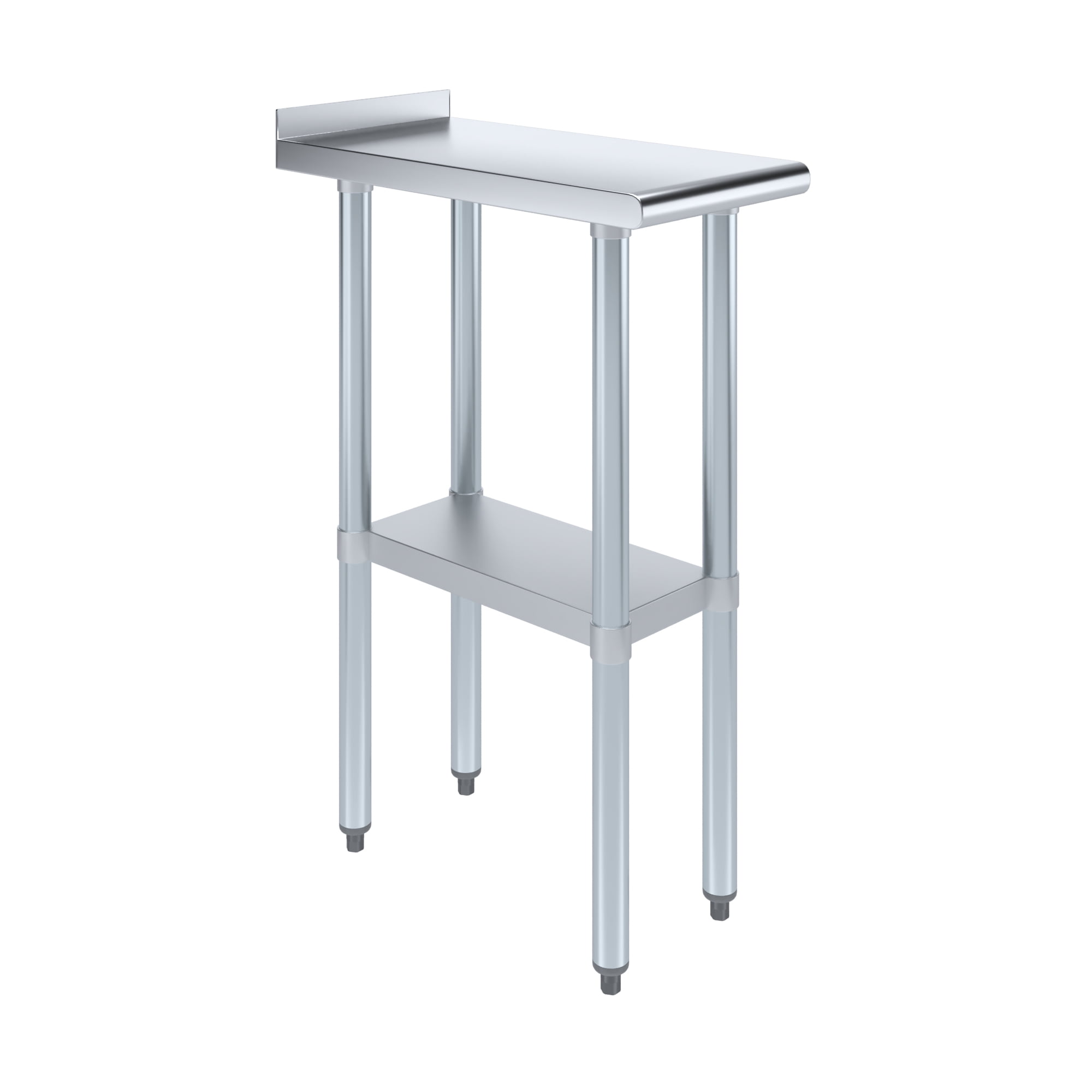 AmGood 24 in. x 12 in. Stainless Steel Work Table, Narrow Filler Table with 1.5 in. Backsplash for Commercial Kitchens