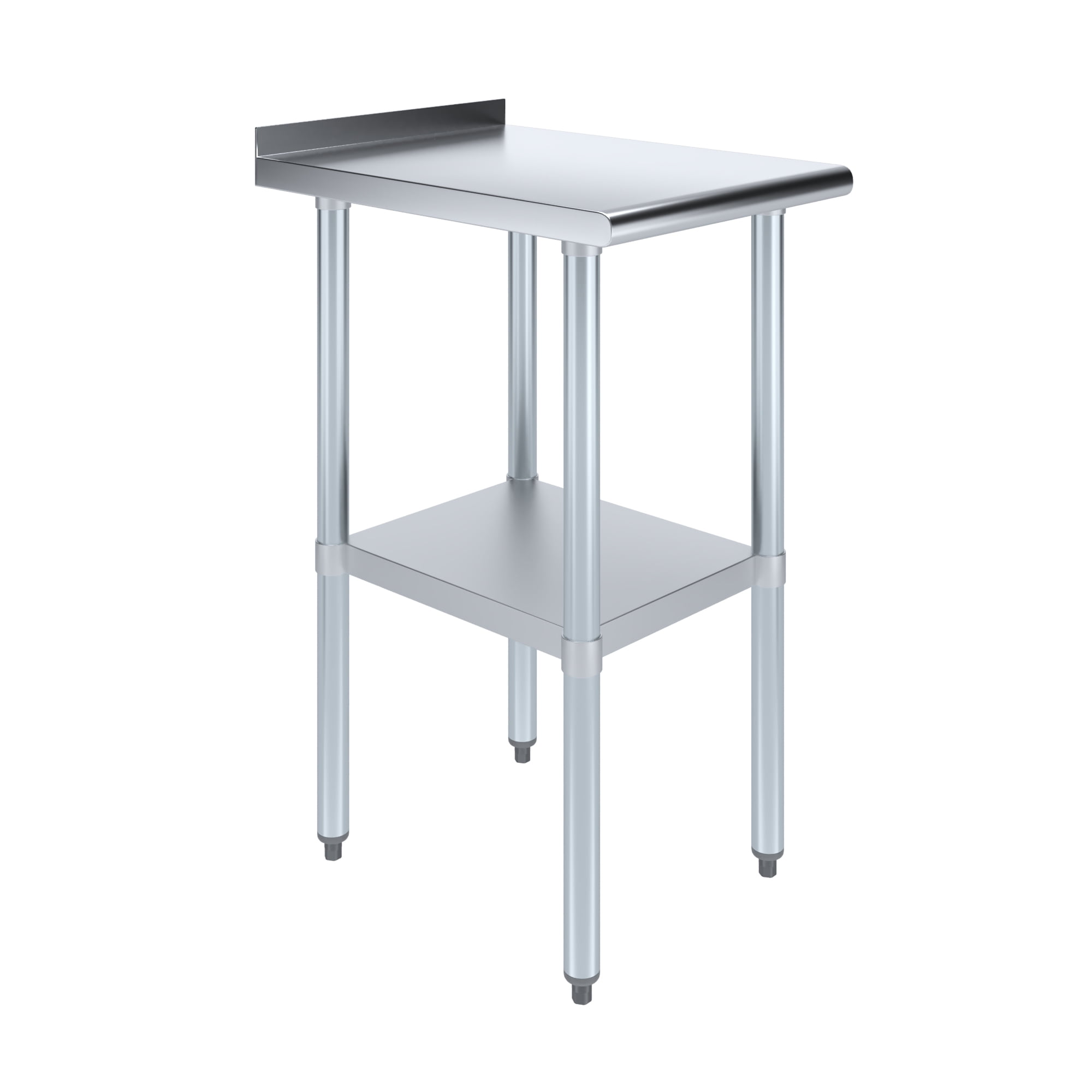 AmGood 24 in. x 18 in. Stainless Steel Work Table, Narrow Filler Table with 1.5 in. Backsplash for Commercial Kitchens