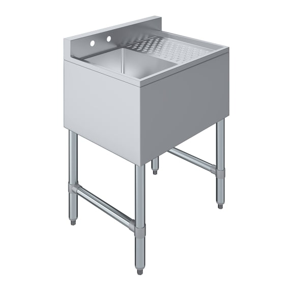 AmGood 24 in. x 19 in. One Compartment Under bar Sink With Right Drainboard | Stainless Steel Underbar Sink