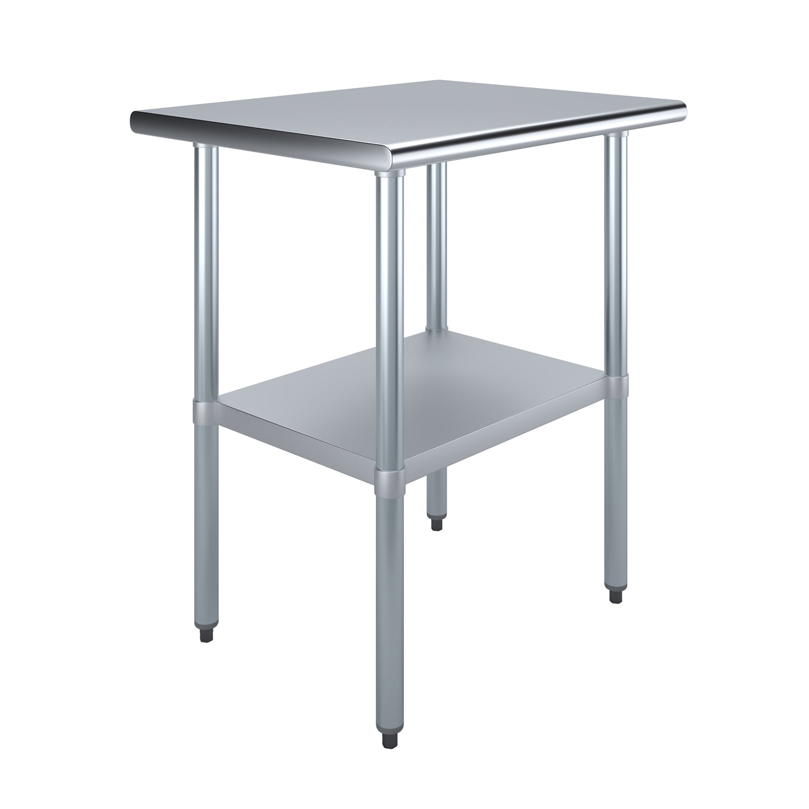 30" Stainless Steel Utility Table with Undershelf and Galvanized Legs