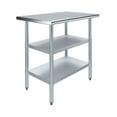 thumbnail image 1 of AmGood 24 in. x 36 in. Stainless Steel Table with Two Undershelves | Metal Utility Kitchen Prep Work Table | NSF, 1 of 9