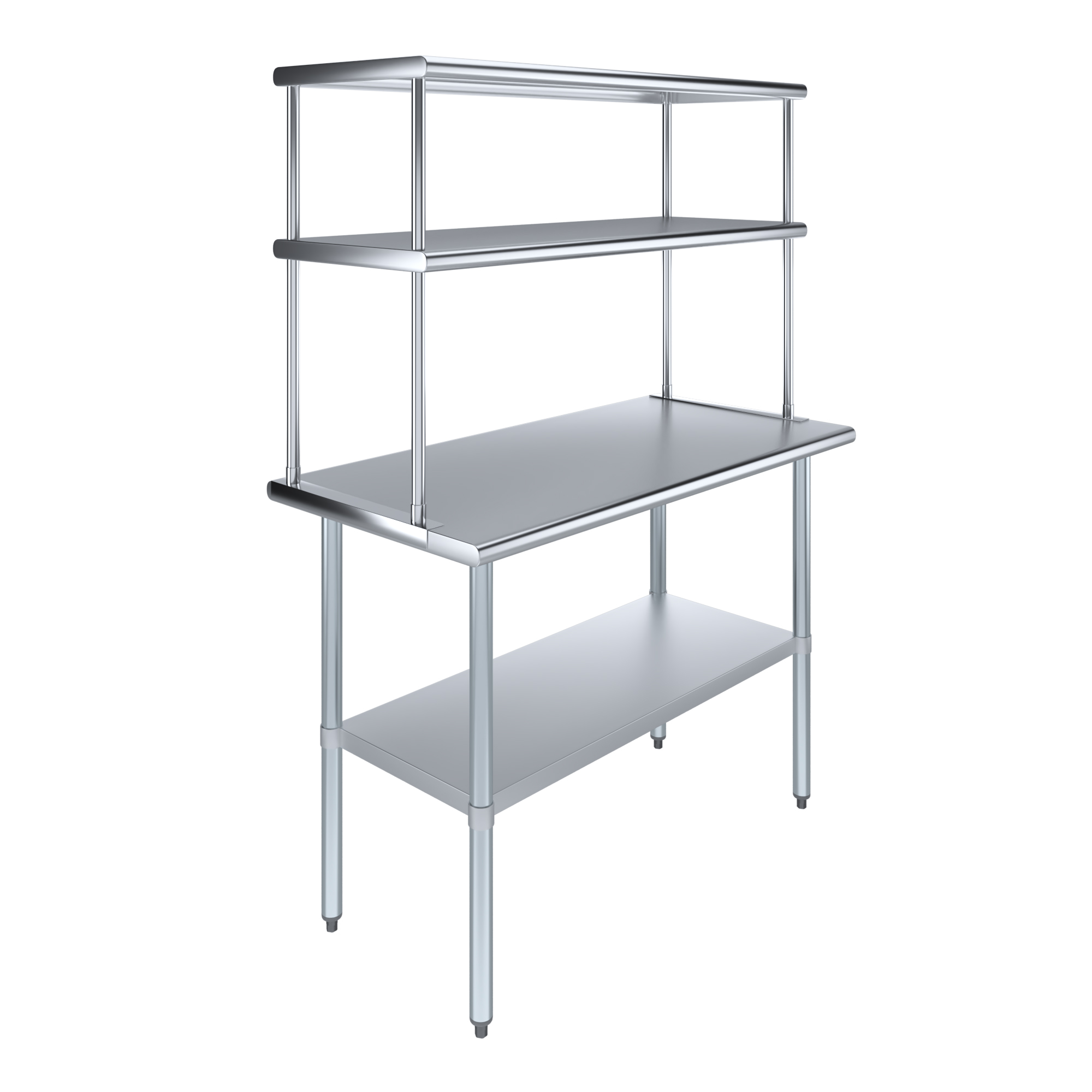 AmGood 24 X 48 Stainless Steel Work Table With 18 Wide Double Tier AmGood 24 X 48 Stainless Steel Work Table With 18 Wide Double Tier
