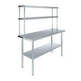 thumbnail image 1 of AmGood 24" x 60" Stainless Steel Work Table With 12" Wide Double Tier Overshelf | Metal Kitchen Prep Table & Shelving Combo, 1 of 7