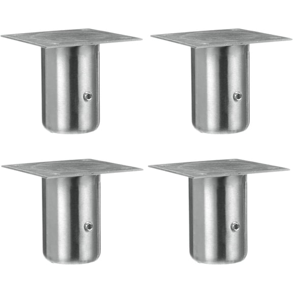 AmGood 3-1/8 Inch Total High Stainless Steel Leg Socket Set of 4. Fits 1-5/8 Inch Tubing with 3-1/2 Inch x 3-1/2 Inch Welded Mounting Plate (Leg Sockets (Set of 4)