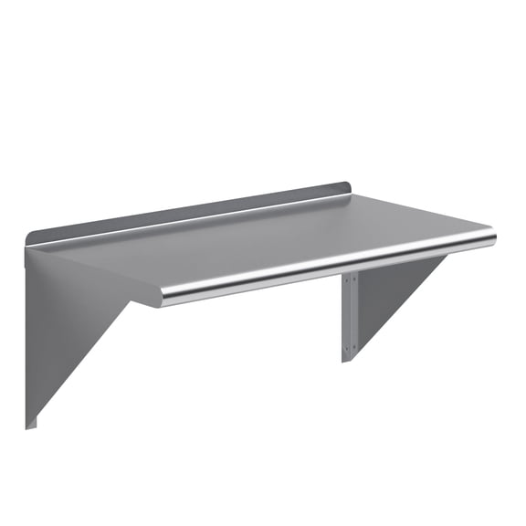 AmGood 16 in. x 30 in. Stainless Steel Wall Shelf | NSF Certified | Appliance & Equipment Metal Shelving | Kitchen, Restaurant, Garage, Laundry, Utility Room