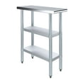 thumbnail image 1 of AmGood 30 in. x 12 in. Stainless Steel Table with Two Undershelves | Metal Utility Kitchen Prep Work Table | NSF, 1 of 9
