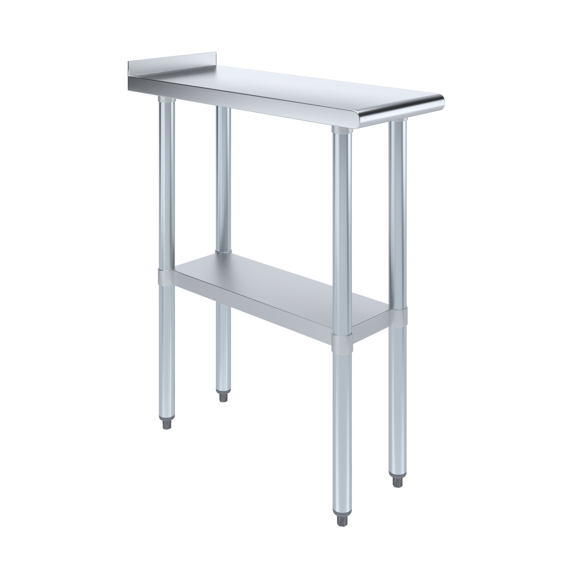 AmGood 30 in. x 12 in. Stainless Steel Work Table, Narrow Filler Table with 1.5 in. Backsplash for Commercial Kitchens