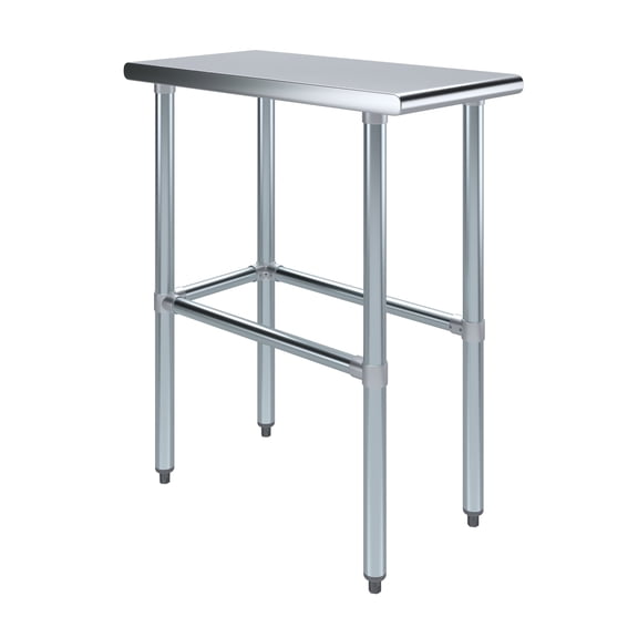 AmGood 30 in. x 15 in. Open Base Stainless Steel Work Table | Residential & Commercial