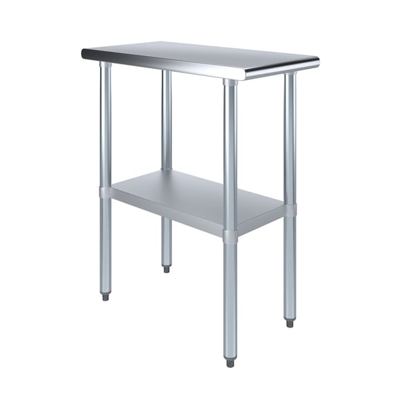 AmGood 30 in. x 15 in. Stainless Steel Table | Metal Utility Kitchen Prep Work Table | NSF
