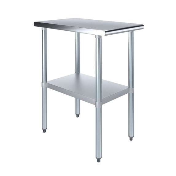 AmGood 30 in. x 18 in. Stainless Steel Table | Metal Utility Kitchen Prep Work Table | NSF