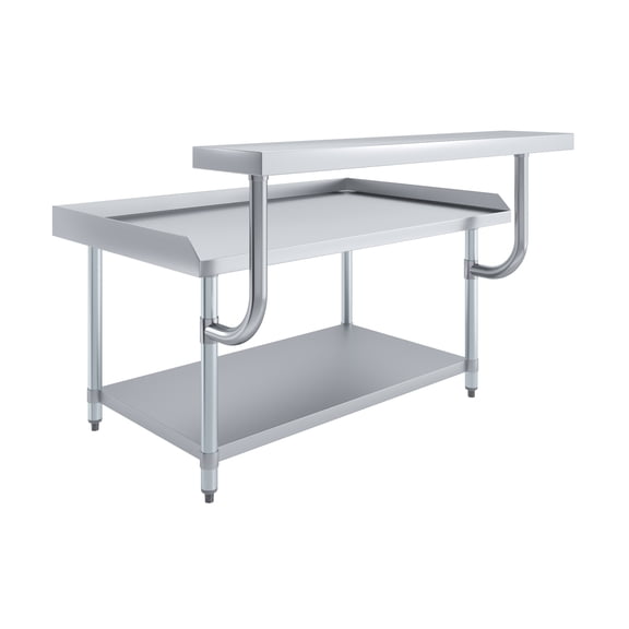 AmGood 30 in. x 48 in. Stainless Steel Equipment Stand with 13.5 in. x 49 in. Adjustable Work Surface