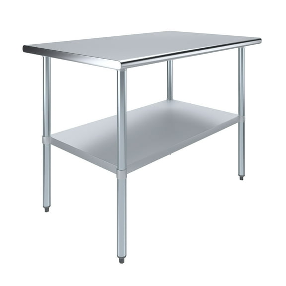 AmGood 30 in. x 48 in. Stainless Steel Table | Metal Utility Kitchen Prep Work Table | NSF