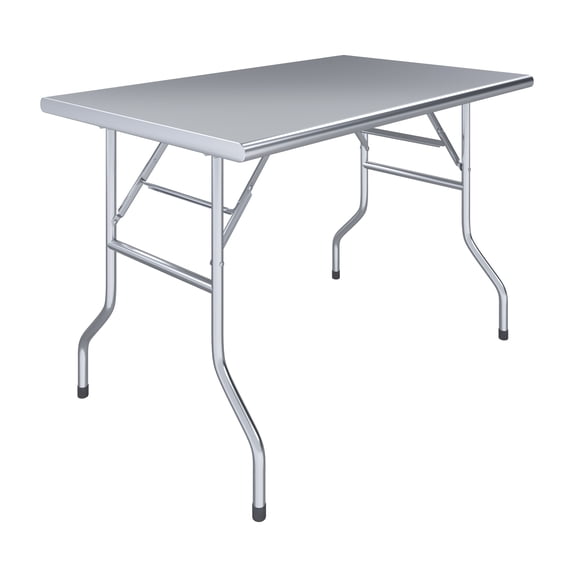 AmGood 30 in. x 60 in. Stainless Steel Open Base Folding Utility Work Table