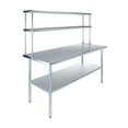 thumbnail image 1 of AmGood 30" x 72" Stainless Steel Work Table With 12" Wide Double Tier Overshelf | Metal Kitchen Prep Table & Shelving Combo, 1 of 9
