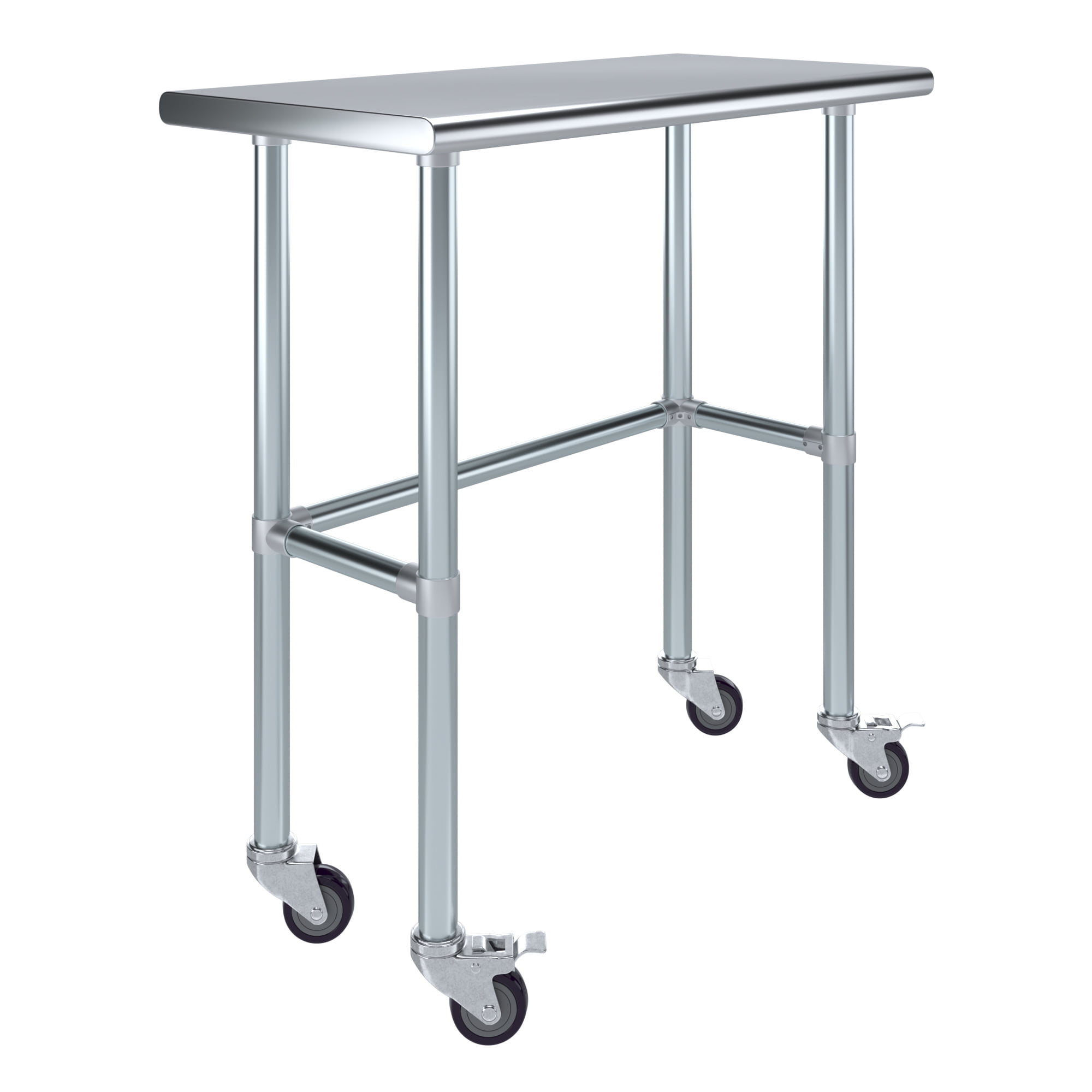 36" Stainless Steel Utility Work Table with Casters and Bottom Shelf