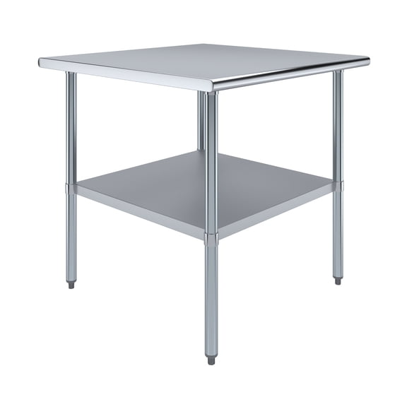 AmGood 36 in. x 36 in. Stainless Steel Table | Metal Utility Kitchen Prep Work Table | NSF