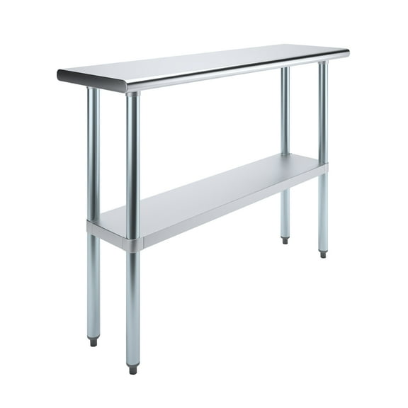 AmGood 14 in. x 48 in. Stainless Steel Table | Metal Utility Kitchen Prep Work Table | NSF