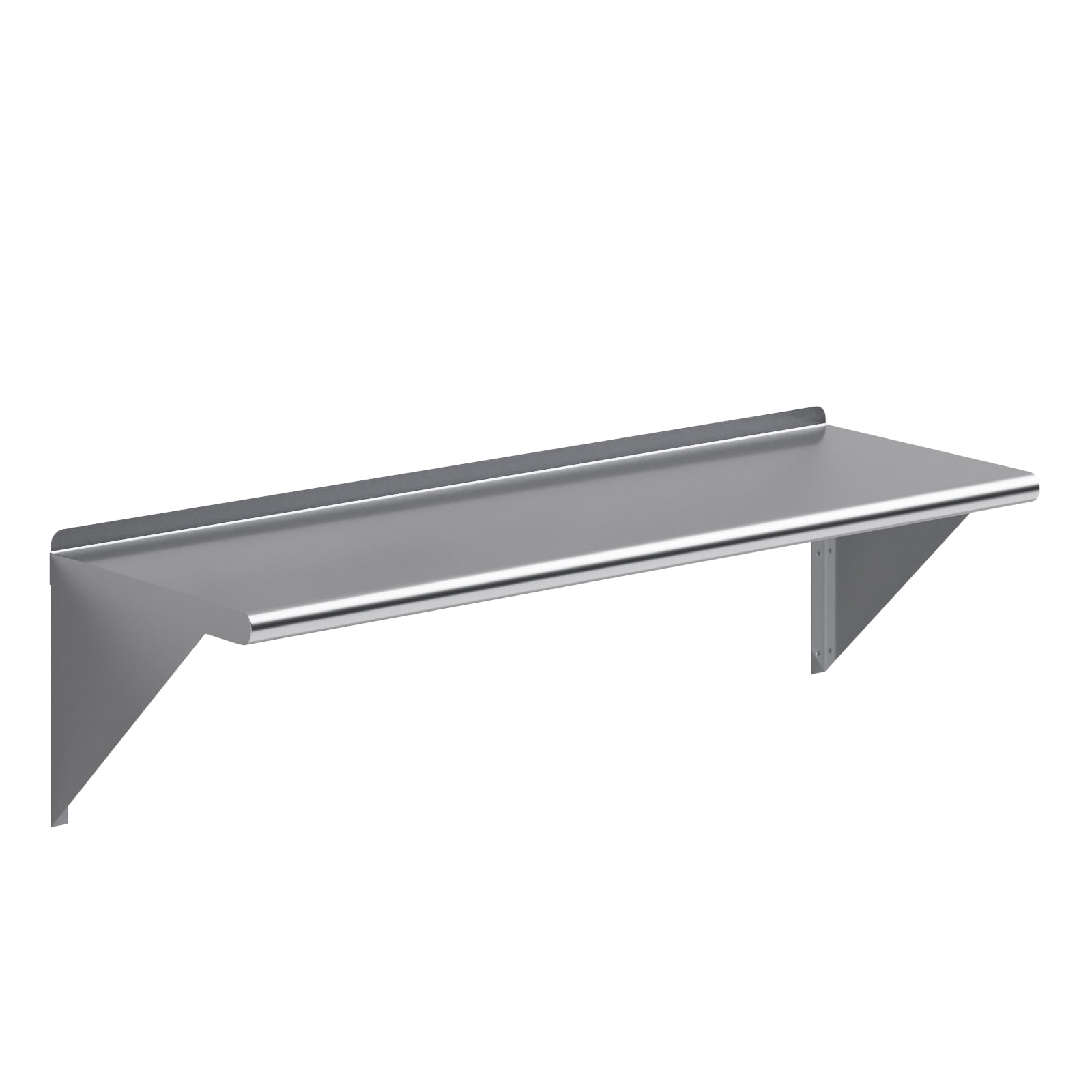 16" x 48" Silver Stainless Steel Wall Shelf with Brackets