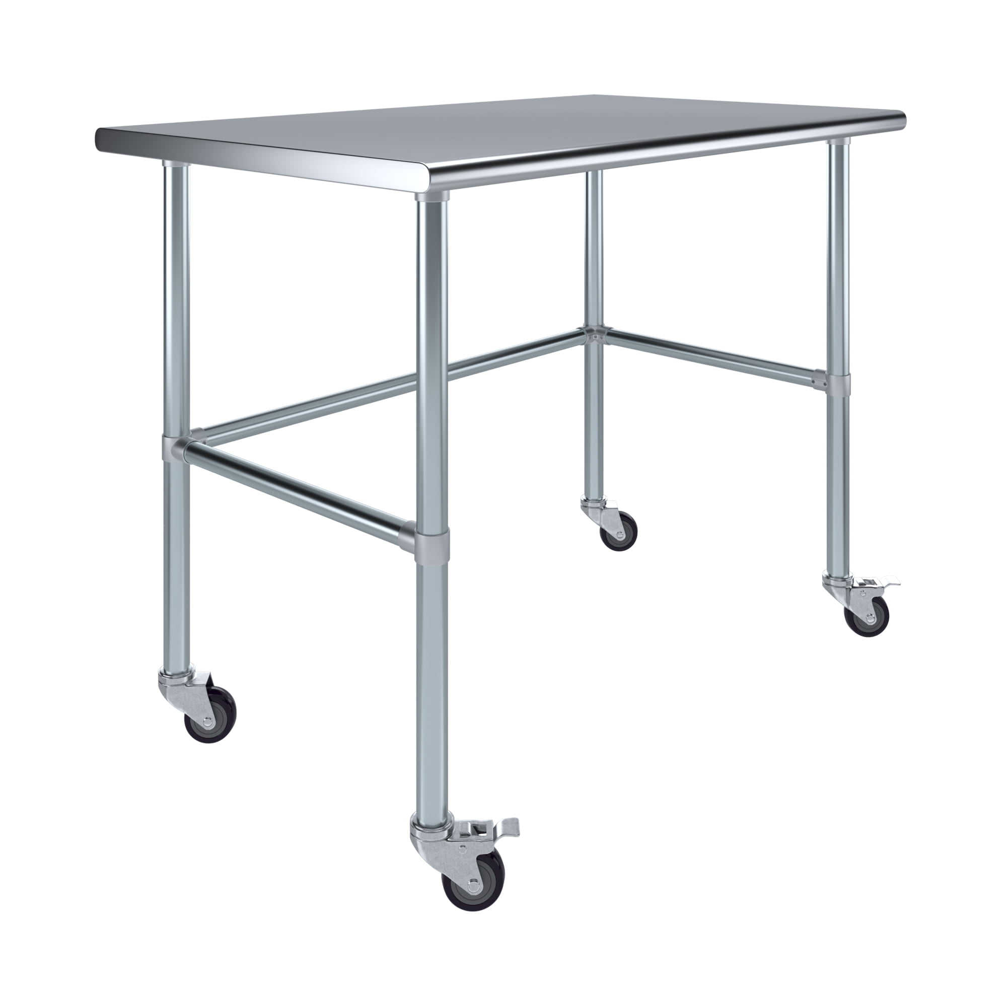 48" Stainless Steel Work Table with Undershelf and Casters