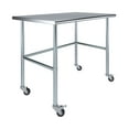 thumbnail image 1 of AmGood 48" Long x 30" Deep Stainless-Steel Work Table with Open Base and Wheels, Mobile Metal Table, 1 of 8