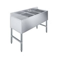 thumbnail image 1 of AmGood 48 in. x 18-3/4 in. Three Compartment Under Bar Sink with Left Drainboard. 48 in. x 18-3/4 in. x 30 in. with 3 in. Backsplash, 10 in. x 14 in. x 10 in. Bowls. NSF, 1 of 5