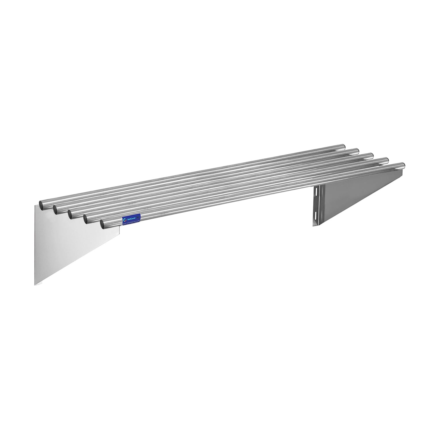 18in x 60in Stainless Steel Floating Wall Shelf with Brackets