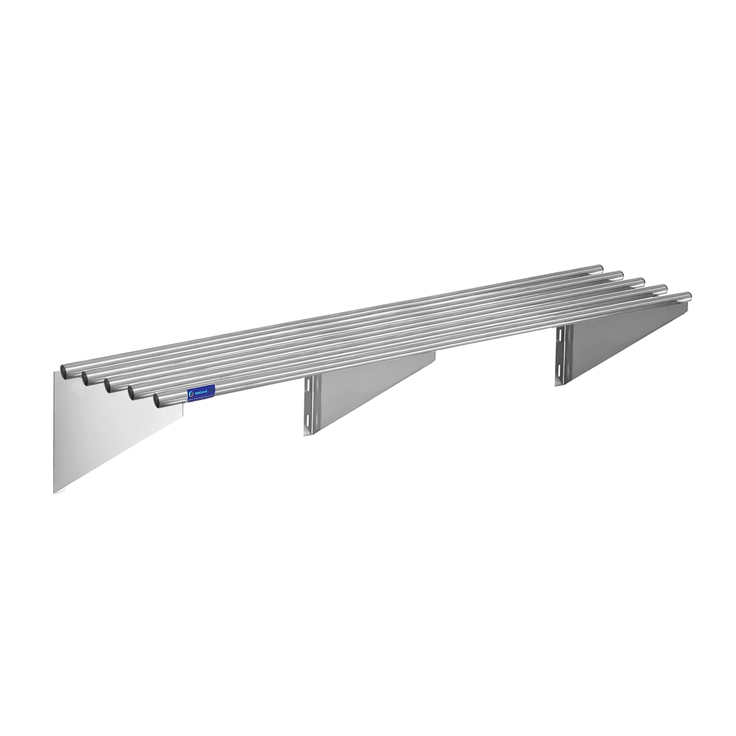 AmGood 72" Stainless Steel Floating Wall Shelf with Brackets