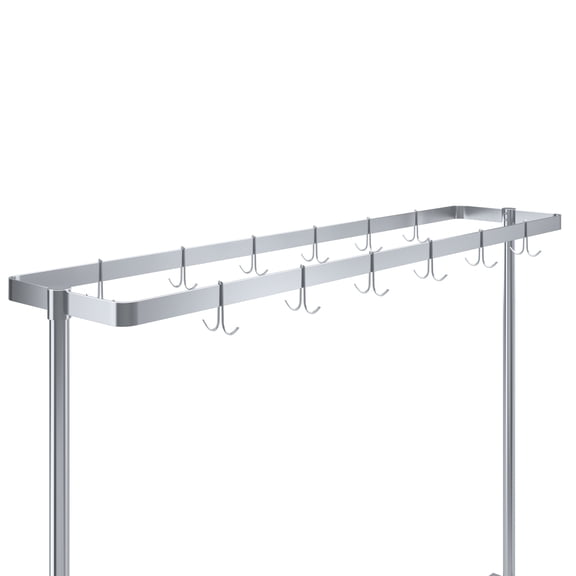 AmGood 72 in. Stainless Steel Table-Mounted Pot Rack With 12 Hooks