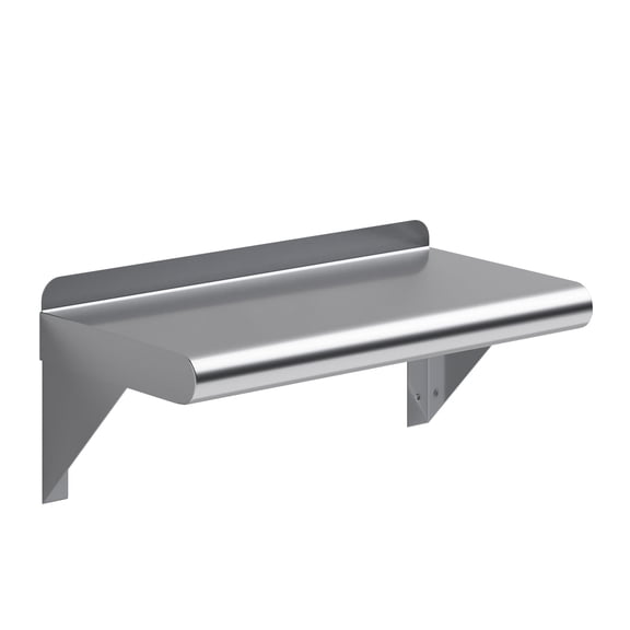 AmGood 8 in. x 16 in. Stainless Steel Wall Shelf | NSF Certified | Appliance & Equipment Metal Shelving | Kitchen, Restaurant, Garage, Laundry, Utility Room