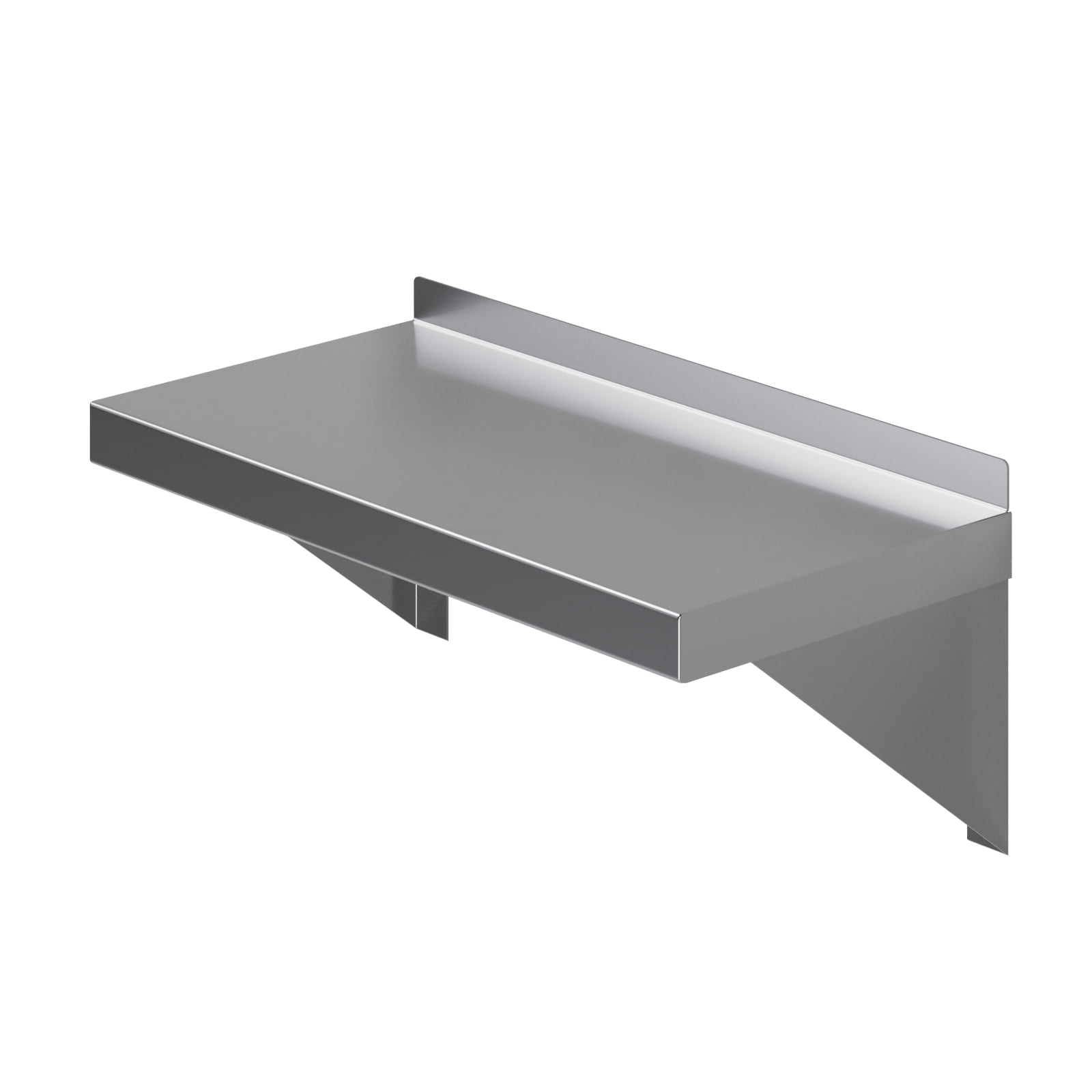 AmGood 8 in. x 16 in. Stainless Steel Wall Shelf With Squared Edge | NSF Certified | Appliance & Equipment Metal Shelving | Kitchen, Restaurant, Garage, Laundry, Utility Room