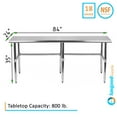 thumbnail image 1 of AmGood 84" Long x 24" Deep Stainless Steel Work Table Open Base | Work Station | Metal Work Bench, 1 of 8