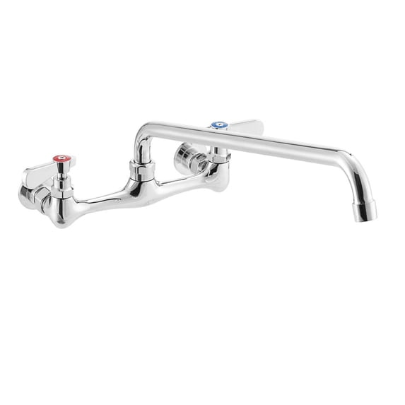 AmGood Commercial Sink Faucet with Swivel Spout 12" | 8" Center | Wall Mount | NSF