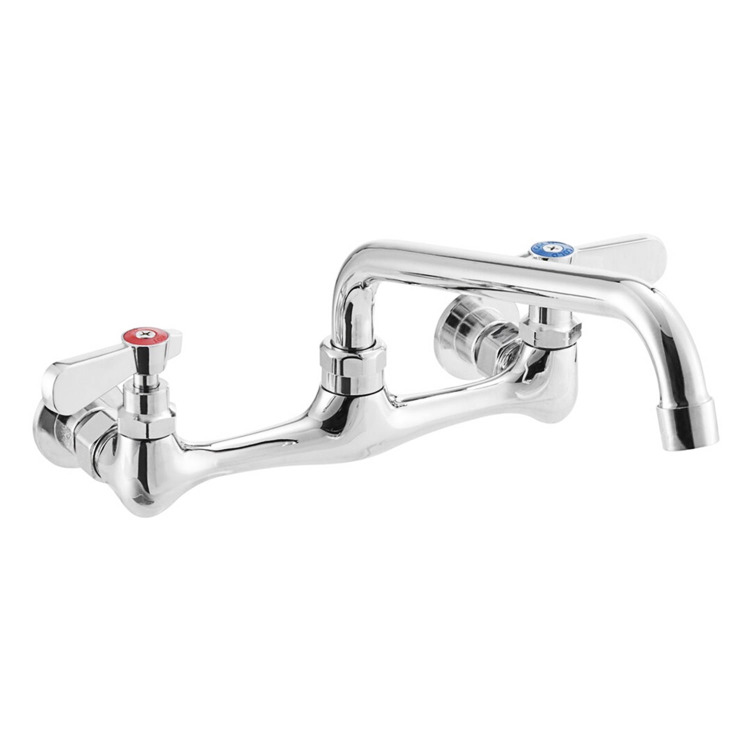 Chrome Wall Mounted Dual Lever Bathroom Faucet